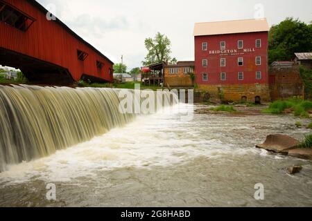 Bridgeton Grist Mill, Parke County, Indiana Stock Photo