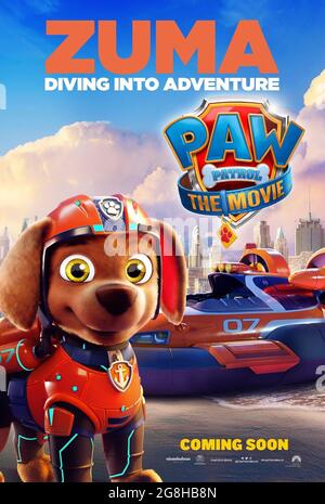 PAW PATROL: THE MOVIE, character poster, Ryder (voice: Will Brisbin), 2021.  © Paramount Pictures / Courtesy Everett Collection Stock Photo - Alamy