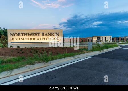 Flowood, MS - July 9, 2021: The new Northwest Rankin High School in Flowood, MS, that opened to students for the first time in Fall of 2021 Stock Photo