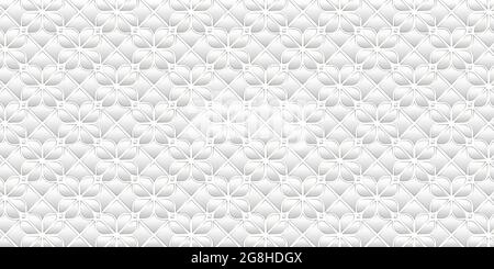 Abstract geometric seamless pattern design modern. Luxury of floral white and gray elegant background for upholstery, carpet,wallpaper,clothing Stock Vector