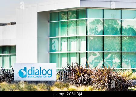 Sep 26, 2020 Santa Clara / CA  USA - Dialog Semiconductor headquarters in Silicon Valley; Dialog Semiconductor PLC is a manufacturer of semiconductor Stock Photo
