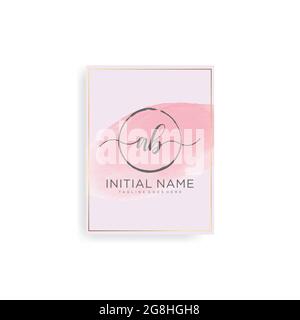 Initial Letter Handwriting Logo with watercolor Background Vector. Stock Vector