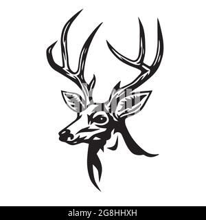 Deer Stylized Drawing Vector Illustration Stock Vector