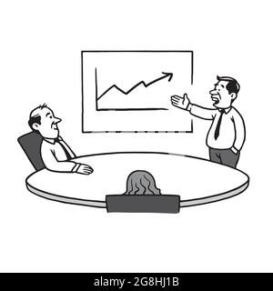 Business Meeting Strategy. Cartoon Vector Illustration Stock Vector