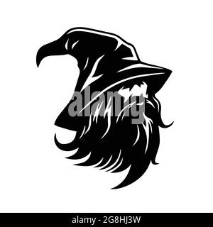 Wizard Logo Character Design Vector Stock Vector