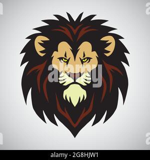 Lion Head Mascot Logo Design Vector Illustration Stock Vector