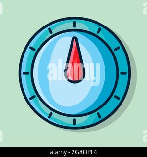analog kitchen timer isolated vector illustration in flat style Stock Vector