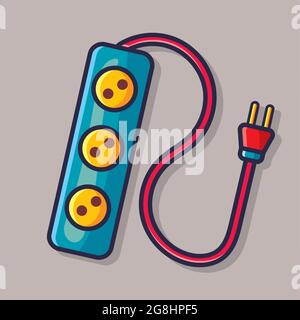 electric power socket isolated vector illustration in flat style Stock Vector