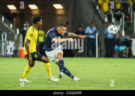 Fort Lauderdale, Florida, USA, July 20, 2021, Costa Rica midfielder David Guzman #20 makes a pass during the Concacaf Gold Cup at Exploria Stadium.  (Photo Credit:  Marty Jean-Louis) Credit: Marty Jean-Louis/Alamy Live News Stock Photo