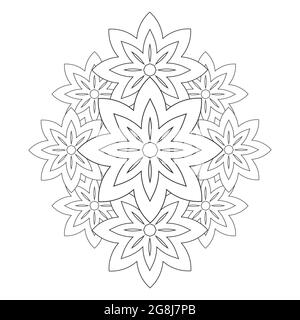 coloring page. flower petals, beautiful flower petals illustration isolated on white background Stock Photo