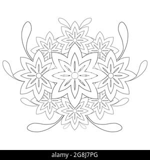 coloring page. flower petals, beautiful flower petals illustration isolated on white background Stock Photo