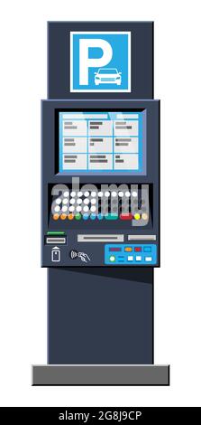 Parking Meter Isolated on White. Stock Vector