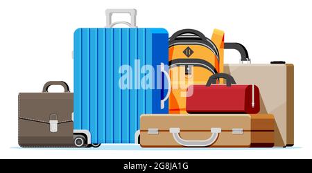 Set Of Plastic And Leather Business Case Stock Vector