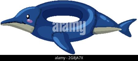 Swimming ring in dolphin shape isolated illustration Stock Vector
