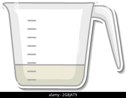 Measuring cup sticker on white background illustration Stock Vector