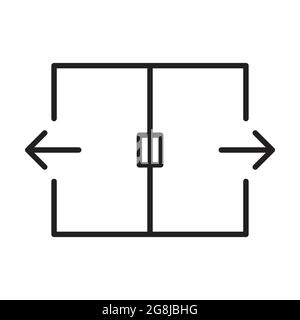 automatic door outline icon vector for graphic design, logo, web site, social media, mobile app, ui illustration Stock Vector