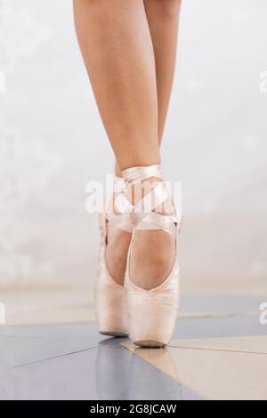 Dancer performing ballet steps with the right shoes to perform different ballet steps Stock Photo
