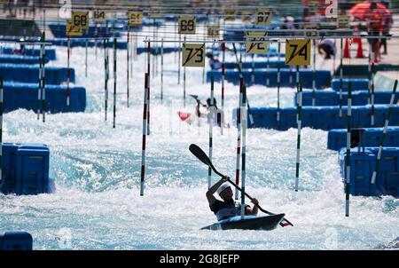 Tokyo, Japan. 21st July, 2021. Canoe/Slalom: Olympics, training, ladies, at Kasai Canoe Slalom Centre. Various athletes train. Credit: Jan Woitas/dpa-Zentralbild/dpa/Alamy Live News Stock Photo