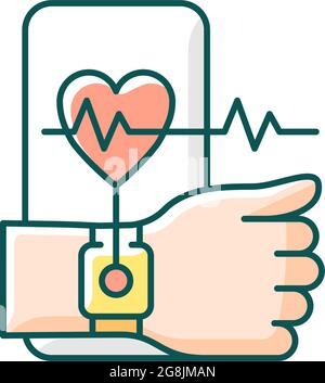 Health tracking RGB color icon Stock Vector