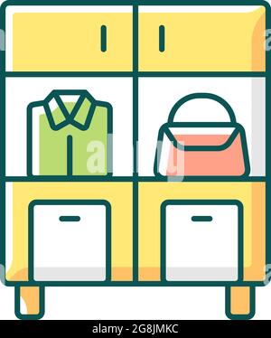 Home organization RGB color icon Stock Vector