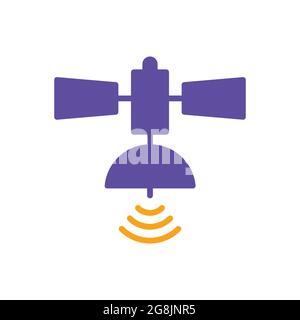 Satellite vector glyph icon. Navigation sign. Graph symbol for travel and tourism web site and apps design, logo, app, UI Stock Vector