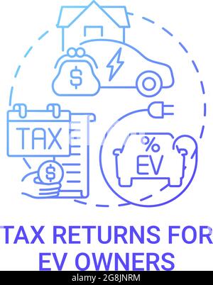 Future transport owners tax returns concept icon. Stock Vector