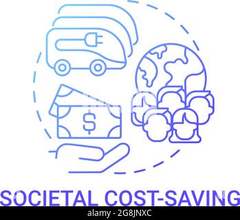 Eco-friendly societal cost saving concept icon. Stock Vector
