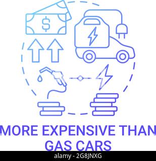 Hybrid car cost difference concept icon. Stock Vector