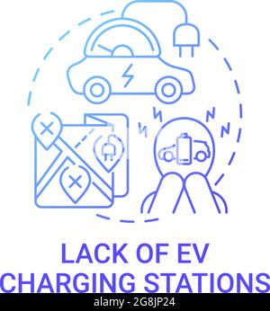 Charging stations eco-friendly car lack concept icon. Stock Vector