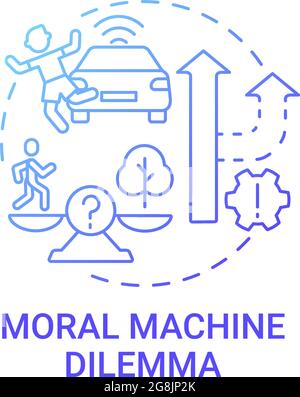 Autonomous vehicle artificial intelligence issue concept icon. Stock Vector