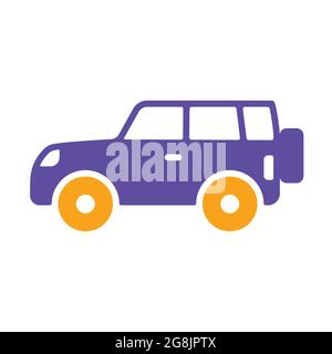 SUV car flat vector glyph icon. Graph symbol for travel and tourism web ...