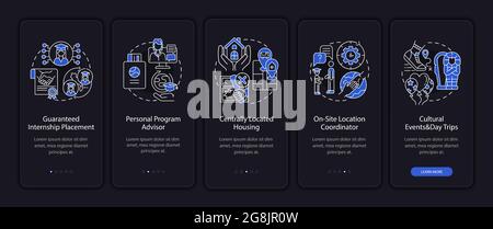 Training program benefits onboarding mobile app page screen Stock Vector