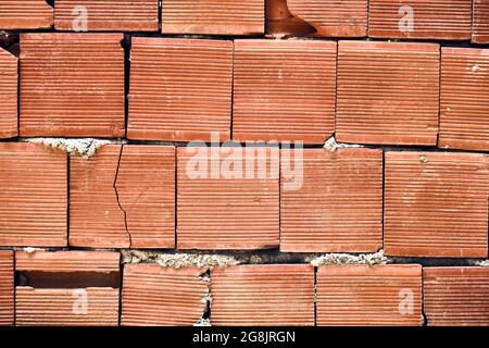 Brick wall construction background. Stock Photo