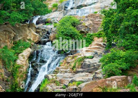 Ravana Falls, Rawana Falls, Rawana Ella, Ravana Ella Wildlife Sanctuary, Badulla, Bandarawela, Sri Lanka, Asia Stock Photo