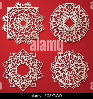 Arabic Islamic pattern. Design elements can use for Ramadan Kareem greeting card. Mubarak invitation Stock Vector