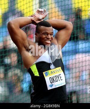 File photo dated 13-07-2012 of Great Britain's Lawrence Okoye. Issue date: Wednesday July 21, 2021. Stock Photo