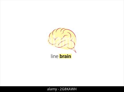 line brain logo design template Stock Vector