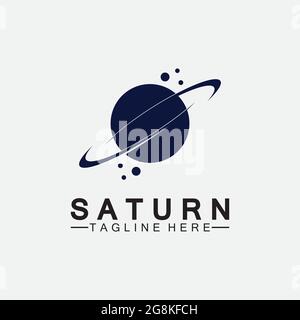 Planet Saturn logo vector illustration design. Planet logo template. Space logo vector Stock Vector