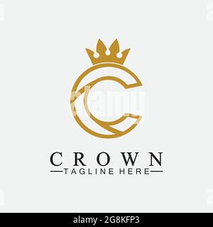 C initial Crown logo designs vector illustration design Stock Vector