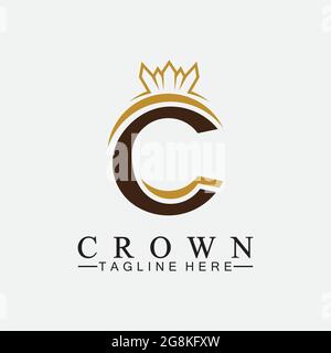 C initial Crown logo designs vector illustration design Stock Vector