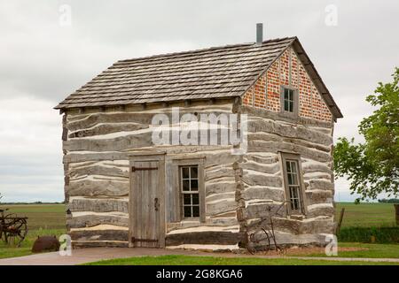 Palmer-Epard Cabin, Homestead National Historical Park, Nebraska Stock Photo