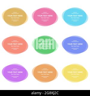 Set of vector colorful banners. Abstract vector shapes for design. Banners with sample text. Stock Vector
