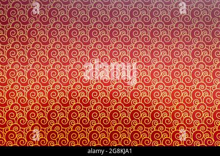Chinese screen seamless spiral pattern Abstracts and backgrounds. Repeat vector Design on red colour swatch pattern element of sheet. Asian abstract M Stock Photo