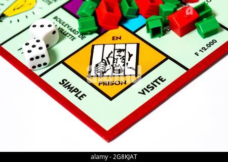 French monopoly board, In prison Stock Photo - Alamy