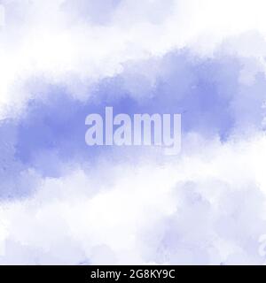 Brushed Painted Abstract Background. Brush painted digital abstract drawing in a gradient of gentle pastel blue colors art painting. Expressive creati Stock Photo