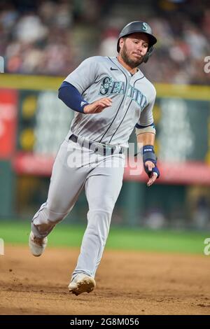 Seattle Mariners first baseman Ty France, left, and third baseman ...