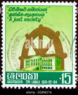 SRI LANKA - CIRCA 1978: a stamp printed in Sri Lanka shows Birdwing ...