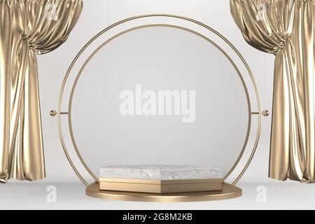 Modern black podium on white background. 3D rendering Stock Photo - Alamy