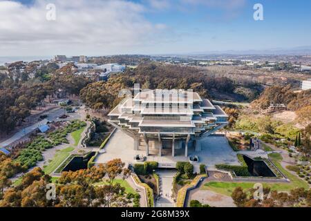 Aerial view of Geisel library and UCSD campus Stock Photo