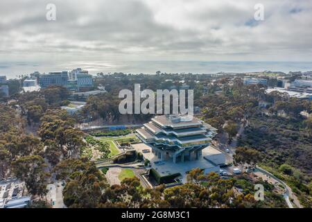 Aerial view of Geisel library and UCSD campus Stock Photo